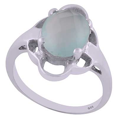 Aqua Chalcedony 925 Sterling Silver Ring - R1001723-55