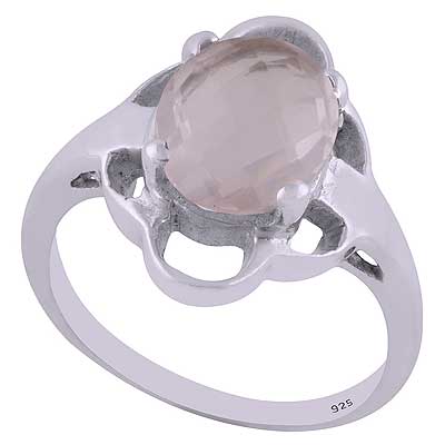 Rose Quartz 925 Sterling Silver Ring - R1001723-60