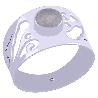 Rainbow Moonstone 925 Sterling Silver Ring - R1001727-49