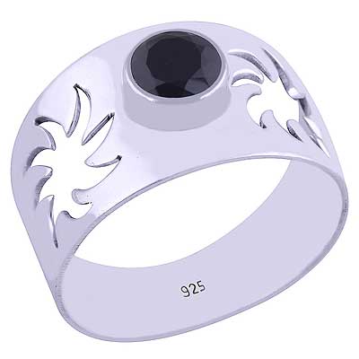 Black Onyx 925 Sterling Silver Ring - R1001728-56