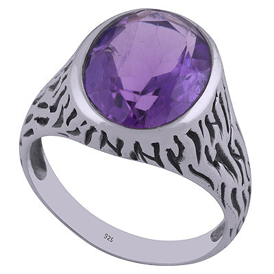 Amethyst 925 Sterling Silver Ring - R1001814-1