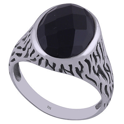 Black Onyx 925 Sterling Silver Ring - R1001814-48