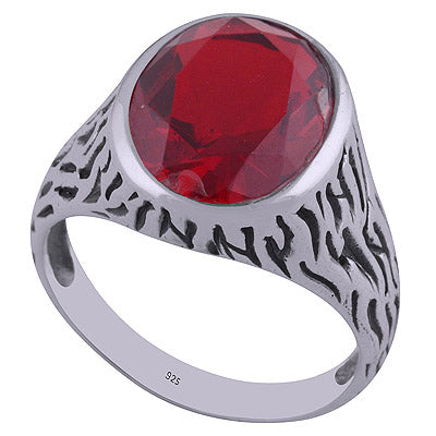 Garnet 925 Sterling Silver Ring - R1001814-51