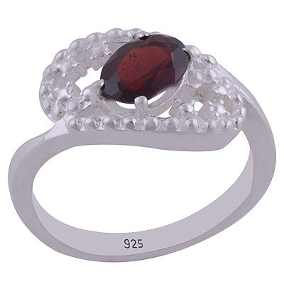 Garnet 925 Sterling Silver Ring - R1001819-9