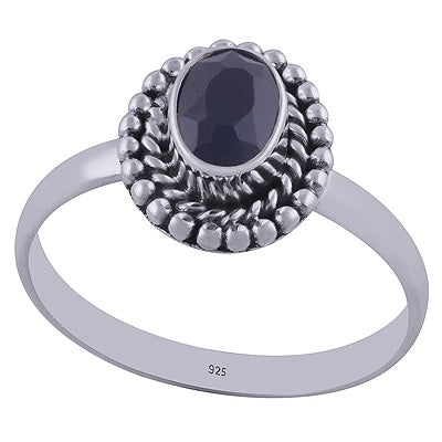 Gorgeous Rawa work Around Black Onyx Oval Shape 925 Sterling Solid Silver Ring - R1001838-29