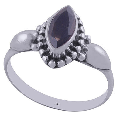 Gorgeous Embossed Rawa Work Around Smoky Topaz Marquise Shape 925 Sterling Solid Silver Ring - R1001849-25