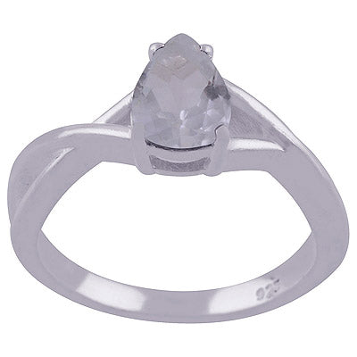 White Cubic Zirconia 925 Sterling Silver Ring - R1001903-25