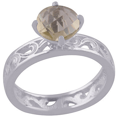 Lemon Topaz 925 Sterling Silver Ring - R1001913-7