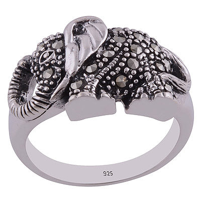 Marcasite 925 Sterling Silver Ring - R1001923-1