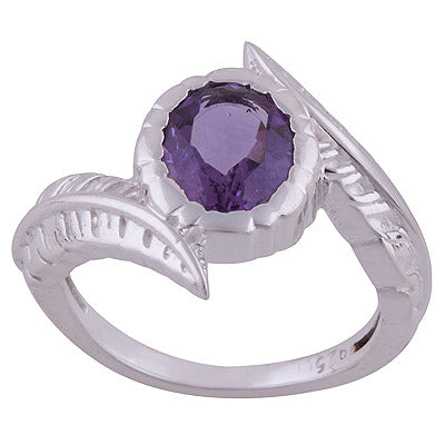 Amethyst 925 Sterling Silver Ring - R1001952-1