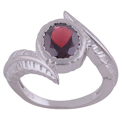 Garnet 925 Sterling Silver Ring - R1001952-12