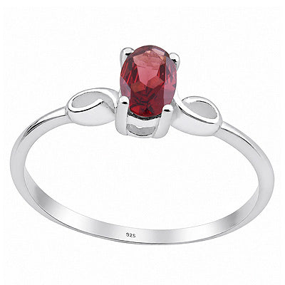 Gorgeous Bow Knot Garnet Oval Shape 925 Sterling Solid Silver Ring - R1001957-12