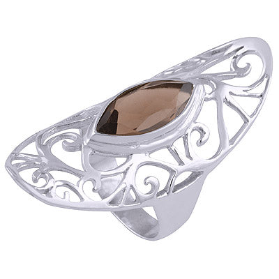 Smoky Topaz 925 Sterling Silver Ring - R1001972-26