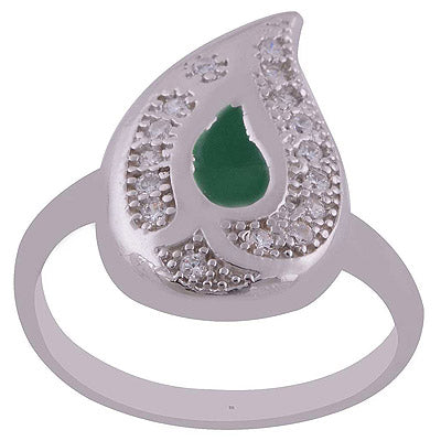 Enamel,White Cubic Zirconia 925 Sterling Silver Ring - R1001989-13