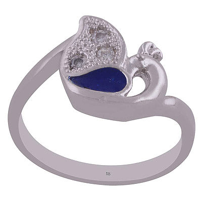 Enamel,White Cubic Zirconia 925 Sterling Silver Ring - R1001989-138
