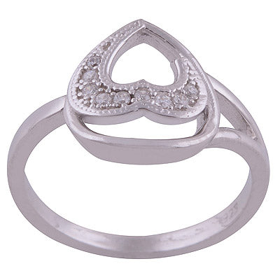 White Cubic Zirconia 925 Sterling Silver Ring - R1001990-1