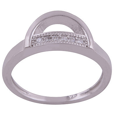 White Cubic Zirconia 925 Sterling Silver Ring - R1001990-140