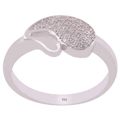 Stunning Gemstones Around White Cubic Zirconia Round Shape 925 Sterling Solid Silver Ring - R1001990-152