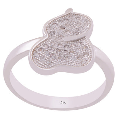 Stunning Gemstones Around White Cubic Zirconia Round Shape 925 Sterling Solid Silver Ring - R1001990-153