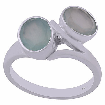 Aqua Chalcedony 925 Sterling Silver Ring - R1002045-34