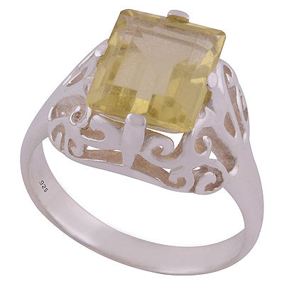 Lemon Quartz 925 Sterling Silver Ring - R1002046-22
