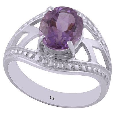 Amethyst 925 Sterling Silver Ring - R1002047-1
