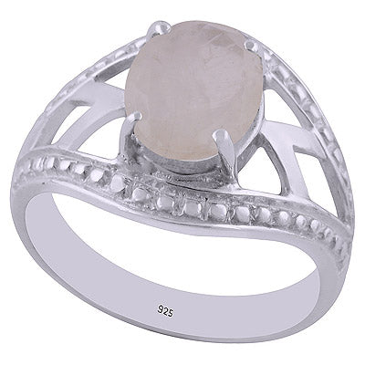 Rainbow Moonstone 925 Sterling Silver Ring - R1002047-13