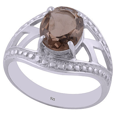 Smoky Topaz 925 Sterling Silver Ring - R1002047-32
