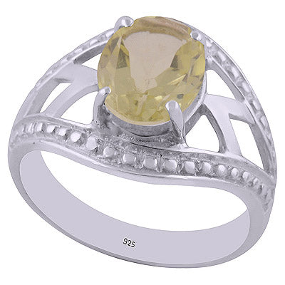 Lemon Quartz 925 Sterling Silver Ring - R1002047-38