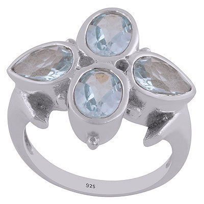 Blue Topaz 925 Sterling Silver Ring - R1002055-64