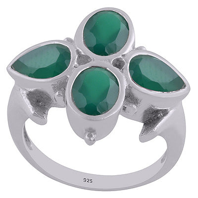 Green Onyx 925 Sterling Silver Ring - R1002055-76