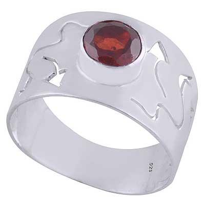 Garnet 925 Sterling Silver Ring - R1002076-5