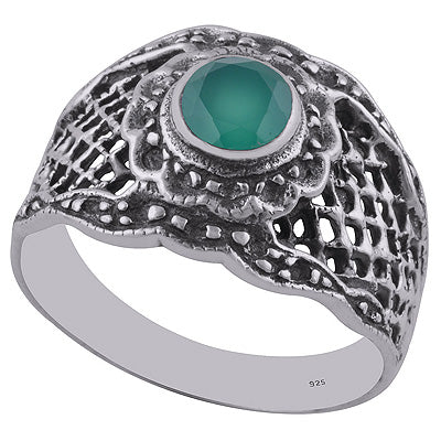 Green Onyx 925 Sterling Silver Ring - R1002087-34