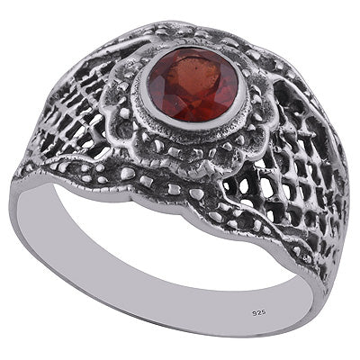 Garnet 925 Sterling Silver Ring - R1002087-4