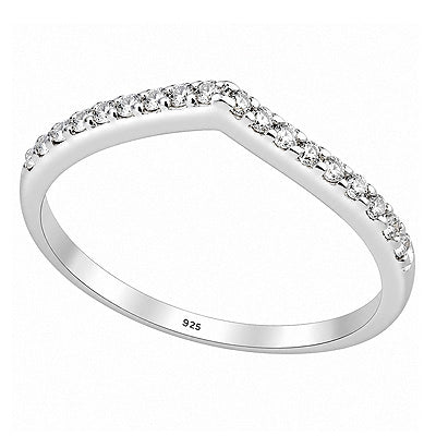 Alluring Multiple Diamonds Setting White Cubic Zirconia Round Shape 925 Sterling Solid Silver Ring - R1002092-1
