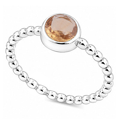 Gorgeous Handcrafted Wire Work Around Citrine Round Shape 925 Sterling Solid Silver Ring - R1002097-9