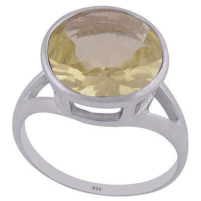 Beautiful Jali Cut Work Lemon Topaz Round Shape 925 Sterling Solid Silver Ring - R1002112-9