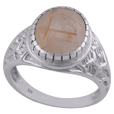 Golden Rutile 925 Sterling Silver Ring - R1002113-21