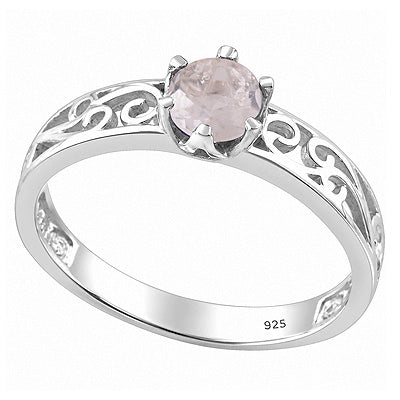 Gorgeous Handcrafted Work Around Crystal Round Shape 925 Sterling Solid Silver Ring - R1002114-35