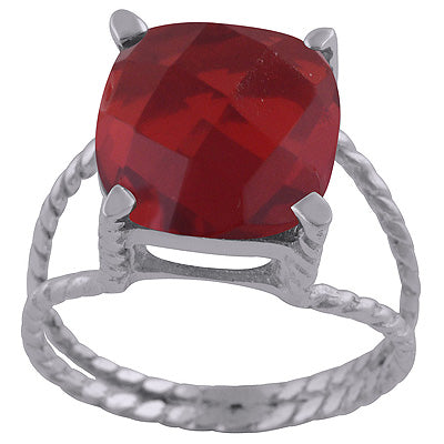 Red Crystal 925 Sterling Silver Ring - R1002136-6