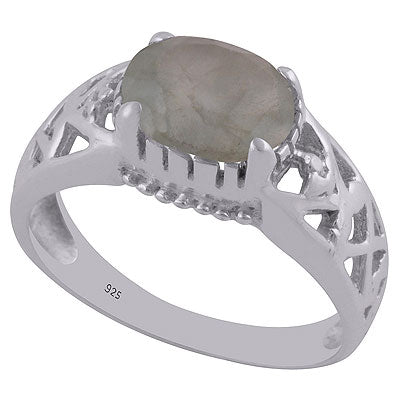 Prehnite 925 Sterling Silver Ring - R1002143-14