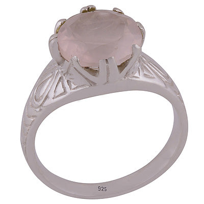 Rose Quartz 925 Sterling Silver Ring - R1002144-27
