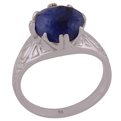Blue Corundum 925 Sterling Silver Ring - R1002144-31