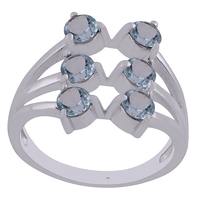 Blue Topaz 925 Sterling Silver Ring - R1002179-7