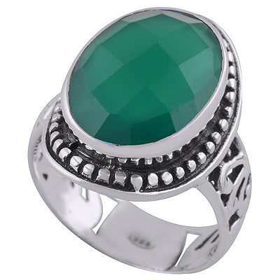 Green Onyx 925 Sterling Silver Ring - R1002194-13