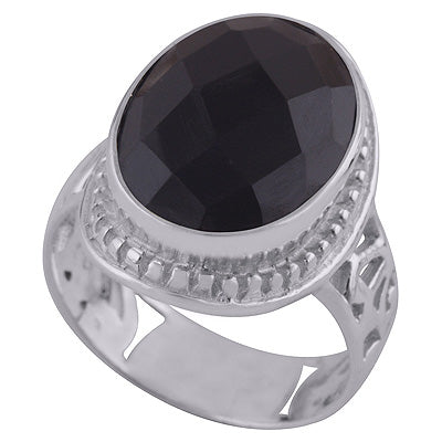 Black Onyx 925 Sterling Silver Ring - R1002194-4