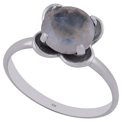 Rainbow Moonstone 925 Sterling Silver Ring - R1002220-4