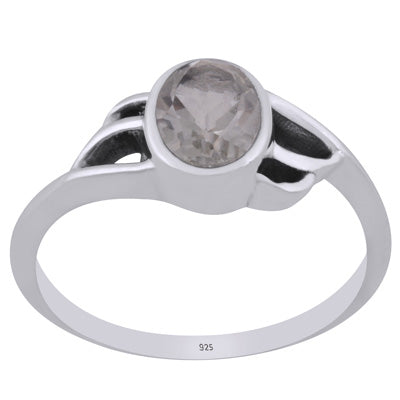 Beautiful Handcrafted Work Around Green Amethyst Oval Shape 925 Sterling Solid Silver Ring - R1002225-10
