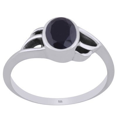 Beautiful Handcrafted Work Around Black Onyx Oval Shape 925 Sterling Solid Silver Ring - R1002225-12