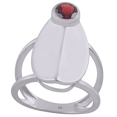 Beautiful Wing Garnet Round Shape 925 Sterling Solid Silver Ring - R1002288-2